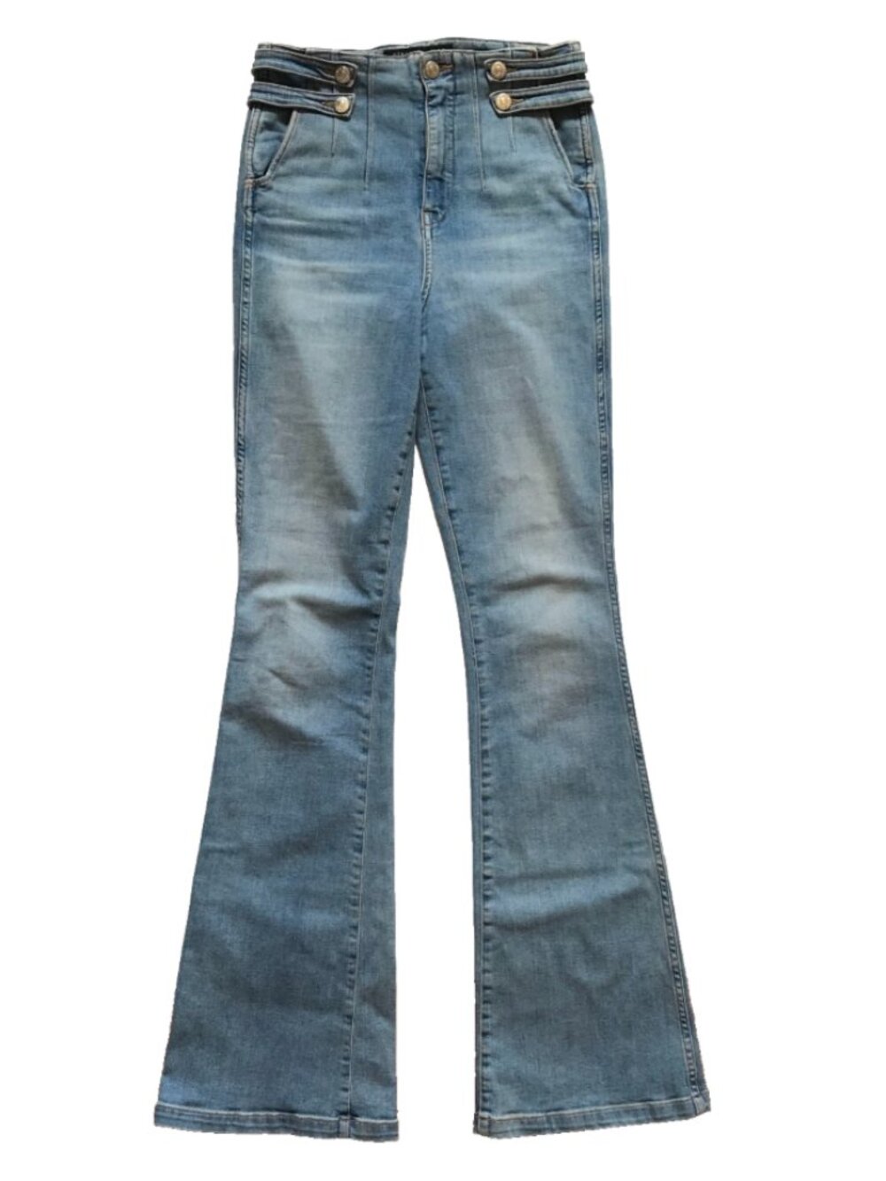 Veronica Beard Beverly High Waisted Flare Jeans Womens 27 Blue Lakeshore Stretch - Picture 3 of 13